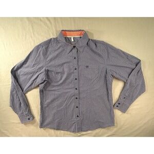 Cinch Geometric Long Sleeve Blue Shirt Women's XL Western‎ Cowgirl Rodeo
